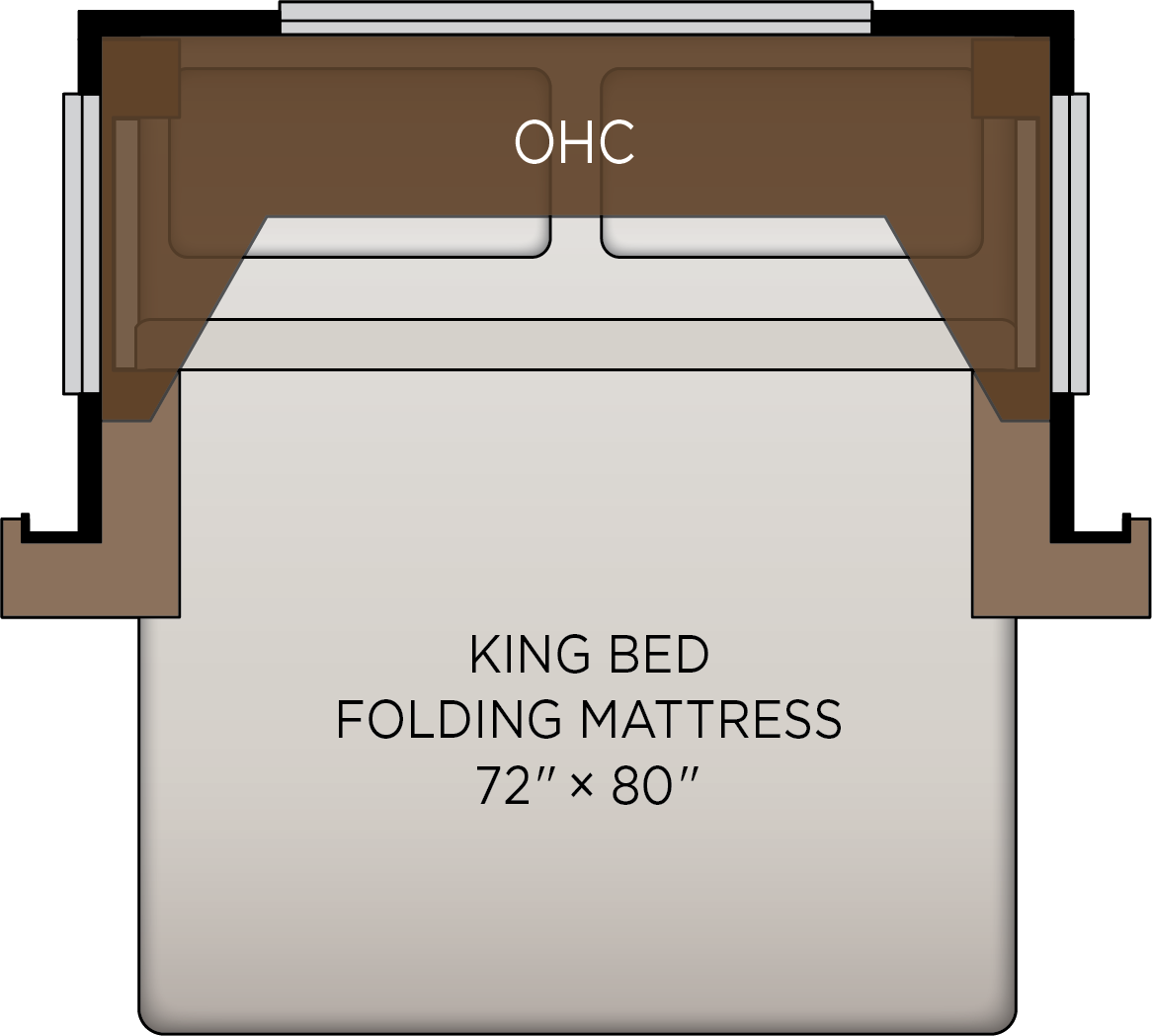 King-Size Bed on Floor Plan 2813 (Omits Slideout End Wall Windows)
