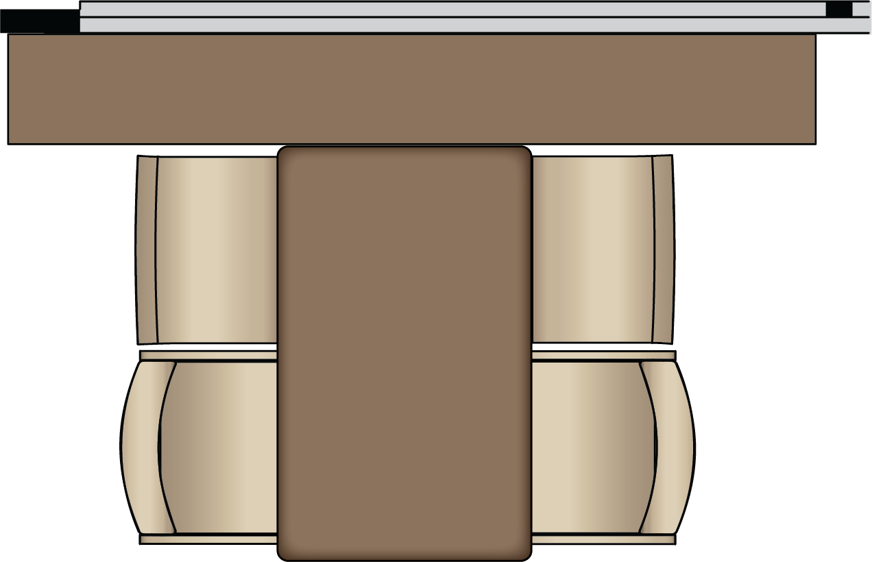 Convertible Dinette with Two Fixed and Two Folding Chairs that Face to Window or Fore/Aft Seating