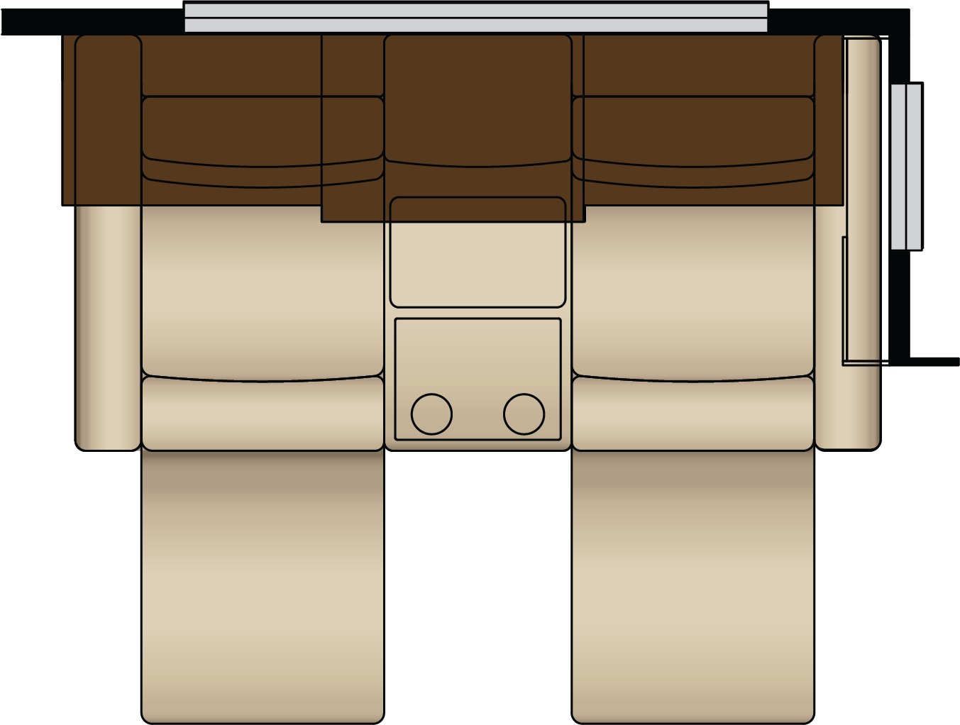 74" Powered Theater with Adjustable Headrests Seating Replaces Hide-A-Bed Sofa