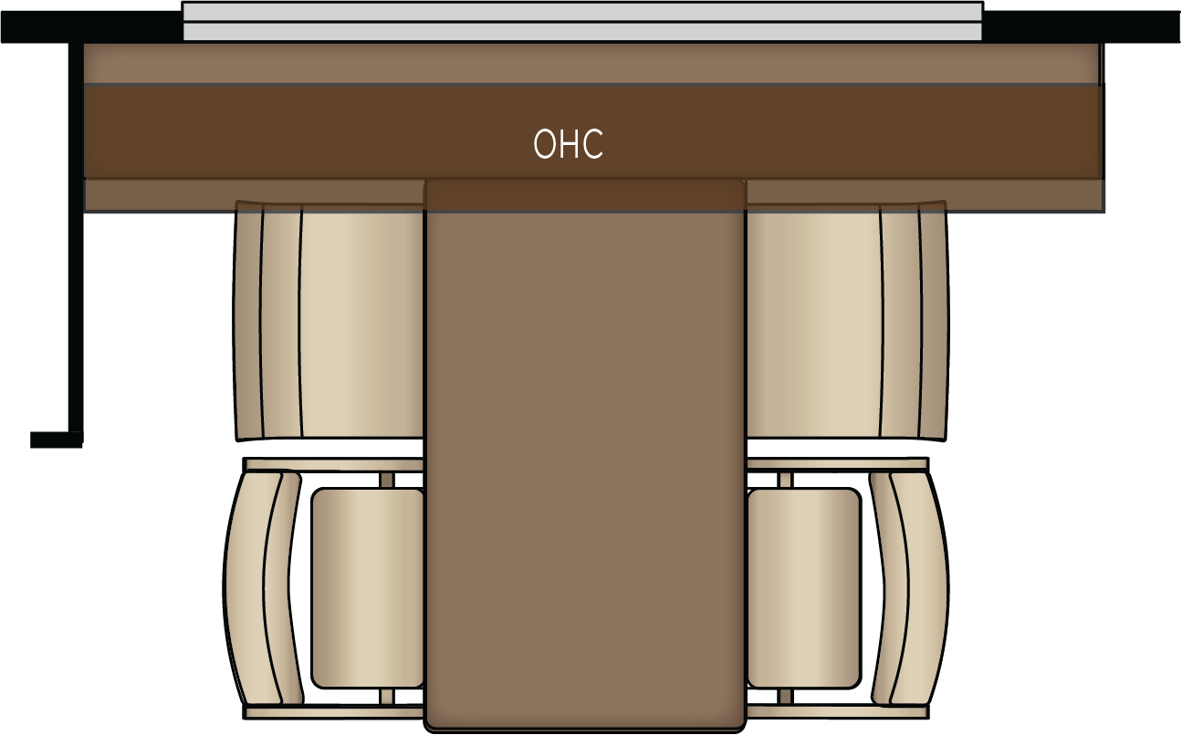 Convertible Dinette with Two Fixed and Two Folding Chairs that Face to Window or Fore/Aft Seating (Excludes Floor Plan 4545)