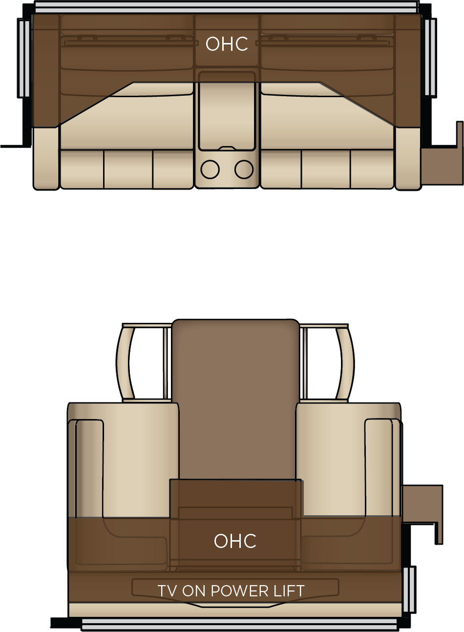 87" Powered Theater Seating with Powered Headrests, 38" Euro Dinette. Replaces Visionary Sofa and Standard Dinette